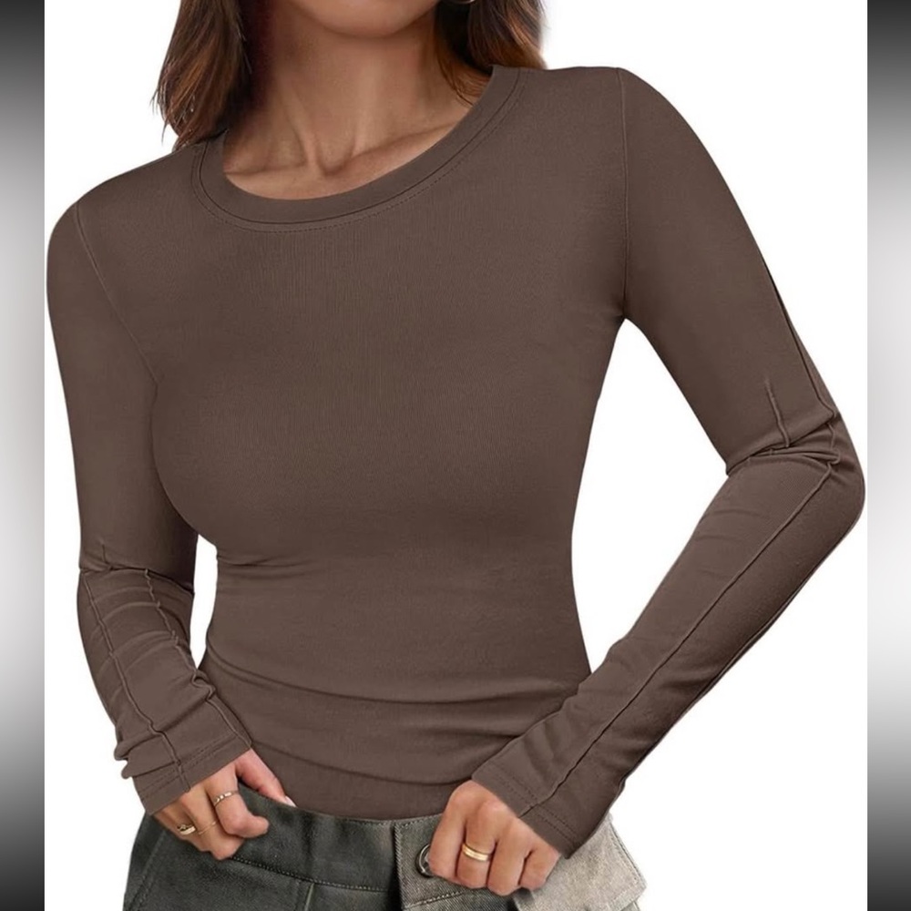 Women's Long Sleeve Brown Top